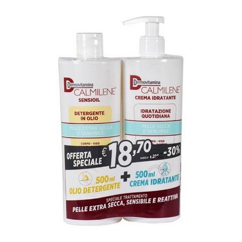 DERMOVITAMINA CALMILENE BIPACK CREMA IDRATANTE 500 ML + DETERGENTE SENSIOIL 500 ML